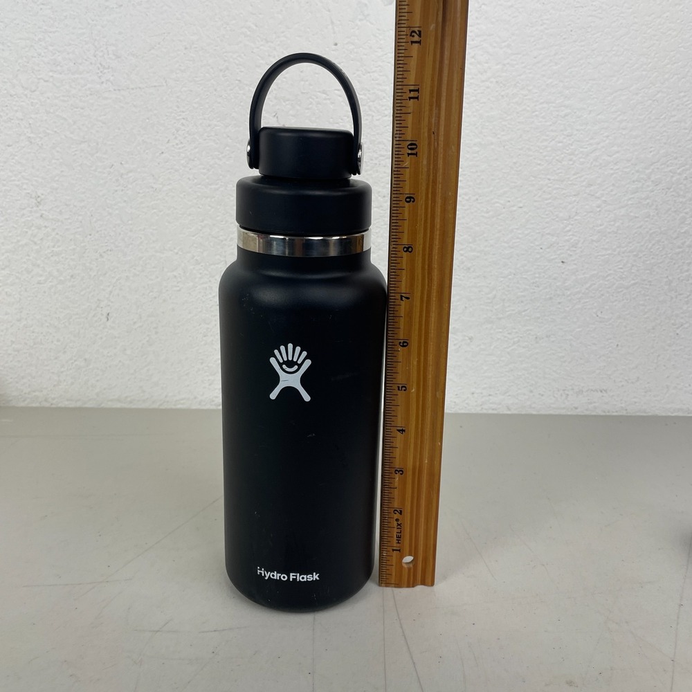 Hydro Flask Wide Mouth Water Bottle 32oz Black Insulated Stainless Steel Hydrate - Picture 11 of 13